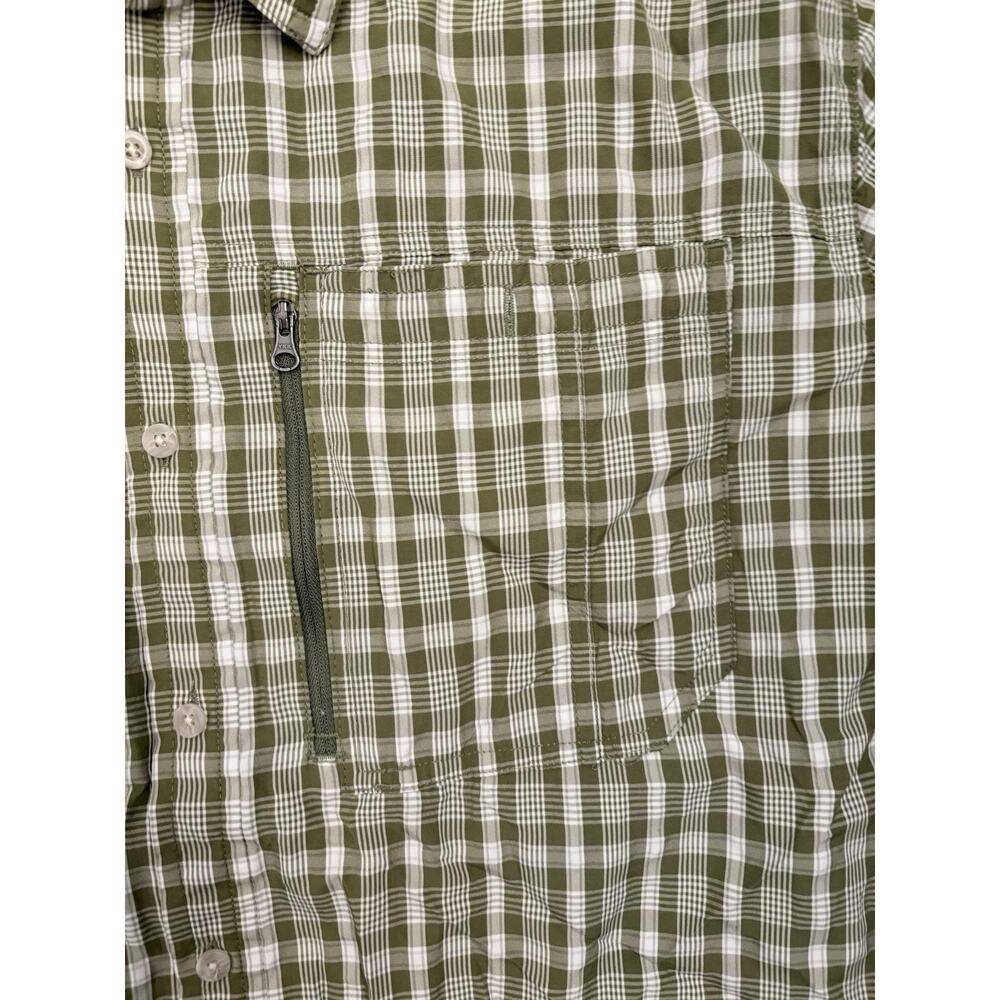 LL Bean Men’s Green/White Plaid Long Sleeve Shirt Vented Fishing Hiking Size XL - Picture 2 of 6